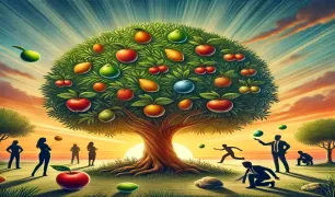 Meyve Veren Ağaç Taşlanır Konulu Kompozisyon