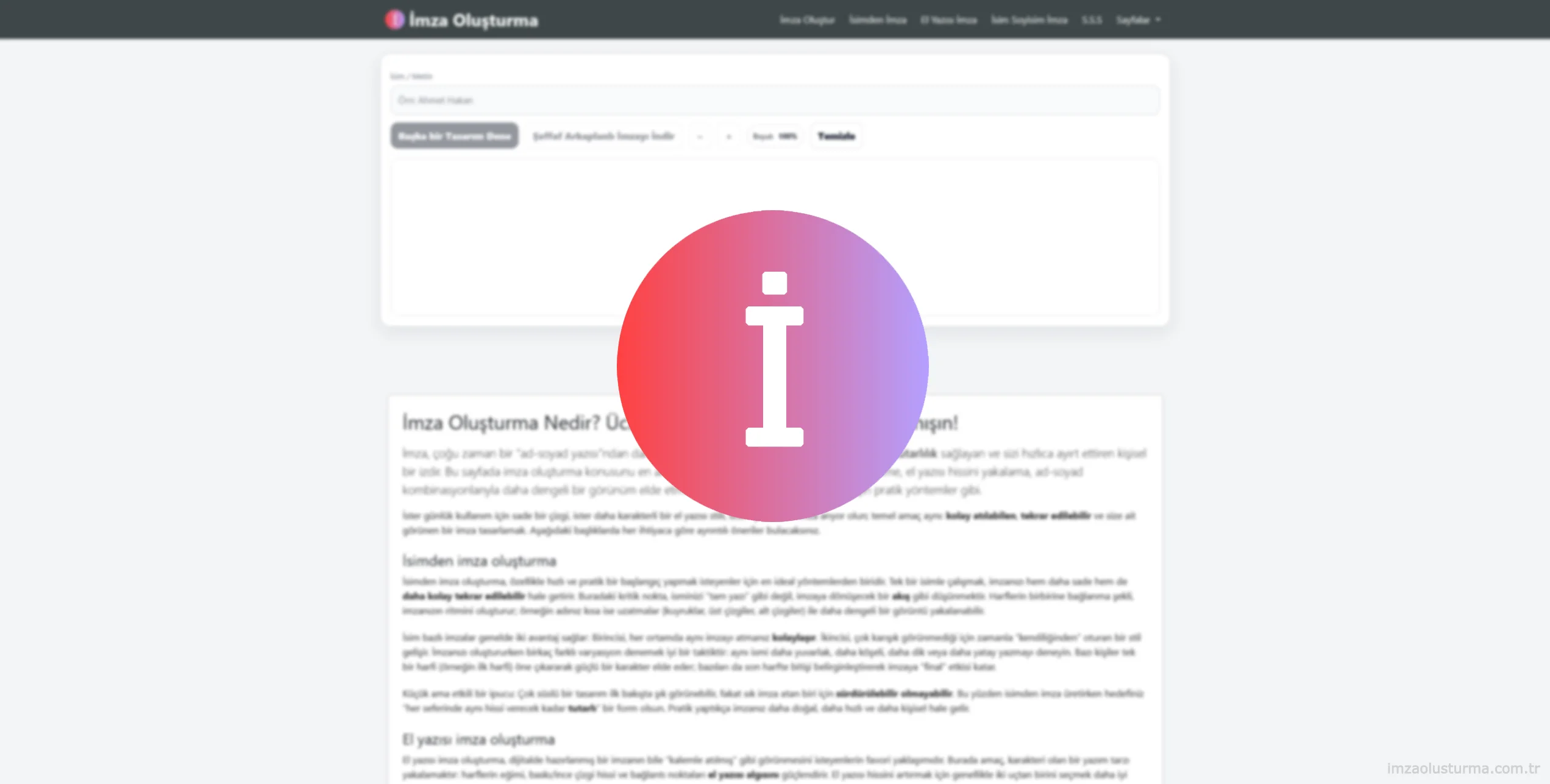 İmza Oluşturma: İsim Soyisim ile Ücretsiz Şekilli ve El Yazısı İmza Oluşturma